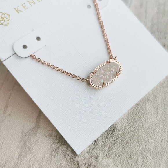 Kendra Scott Rose Gold Drusy Necklace - Elisa - Picture 2 of 3